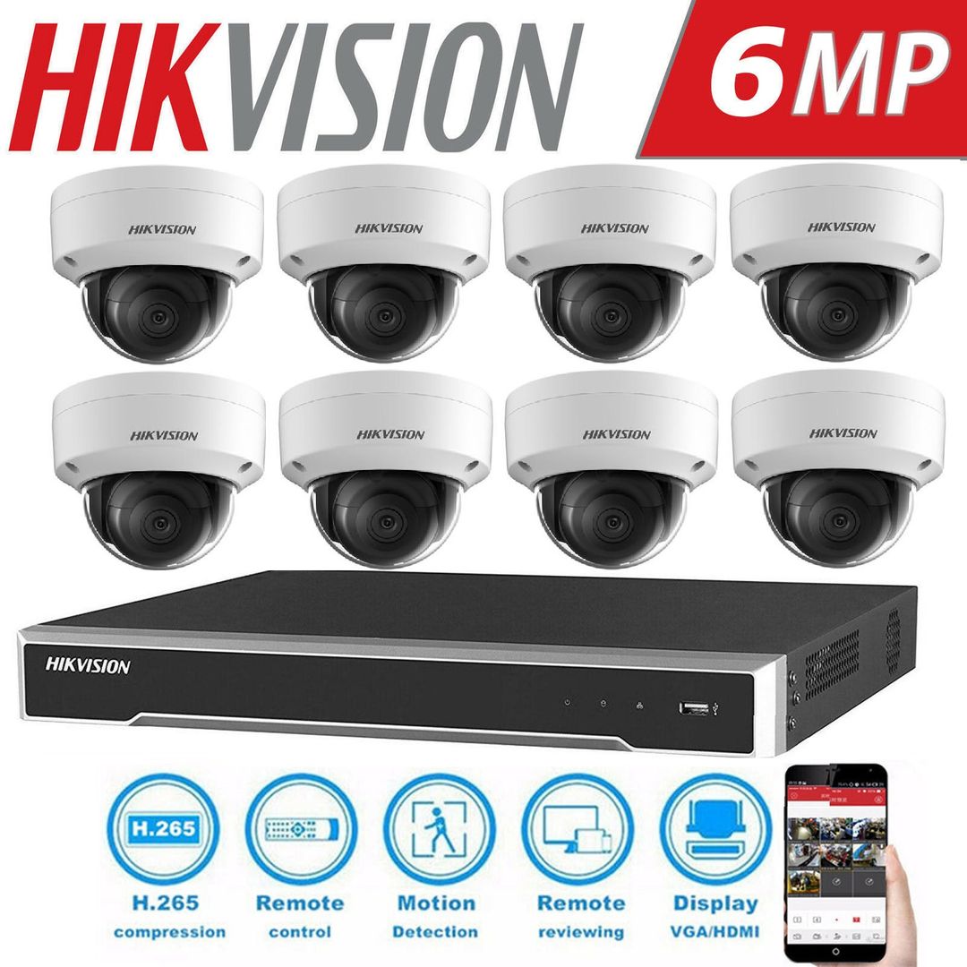 HIKVISION 6MP Vandalproof PoE Dome Cameras Home Commercial Surve
