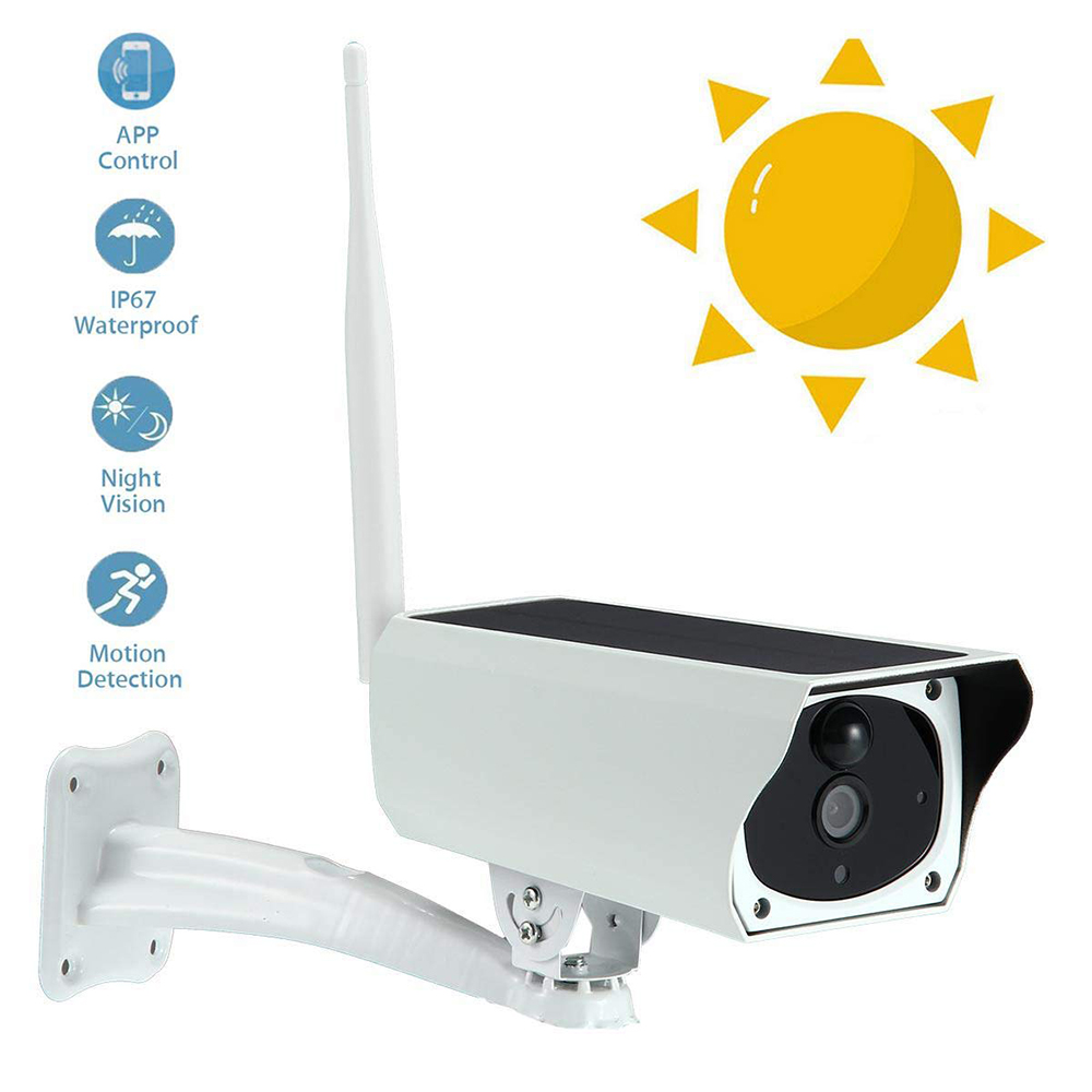 Wireless Solar WiFi IP Camera 1080P HD Security Waterproof Outdo