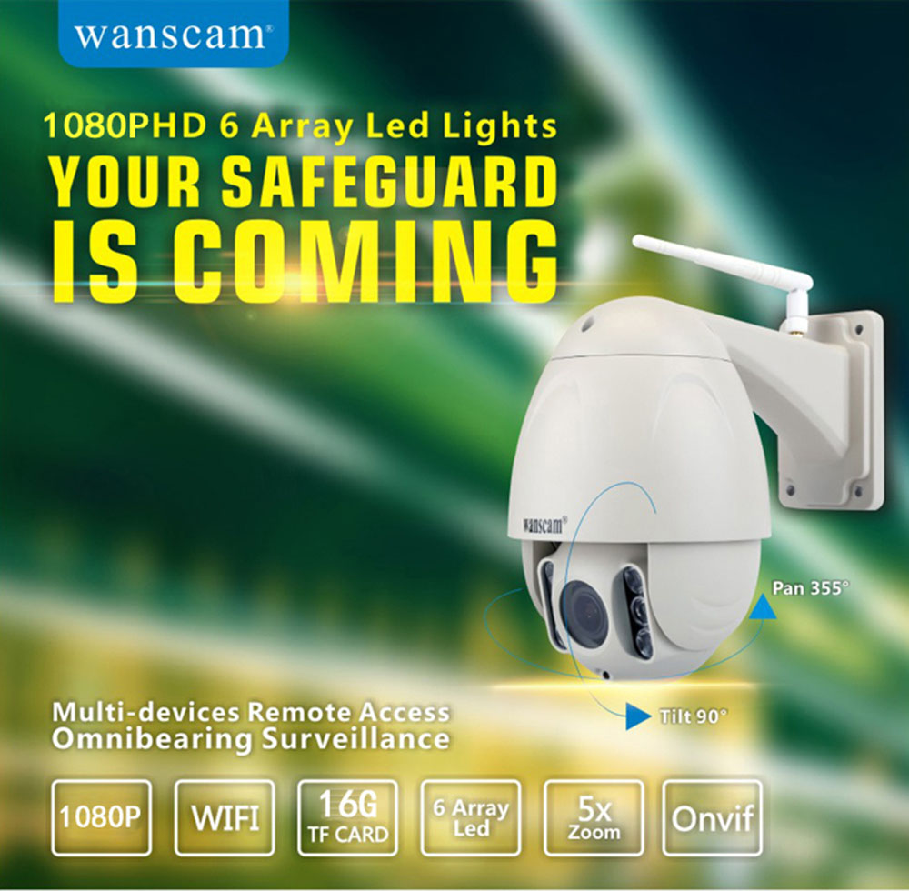 WANSCAM HW0045 WiFi IP Camera 2MP 1080P 80m Night Vision Build-I